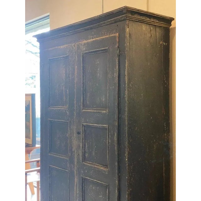 Mid 19th Century Ebonized Two-Door Pine Cabinet, Italy, 19th Century For Sale - Image 5 of 12