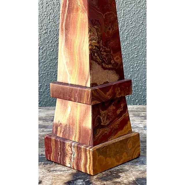 Grand Tour Vintage Neoclassical Stone Obelisk For Sale - Image 3 of 12