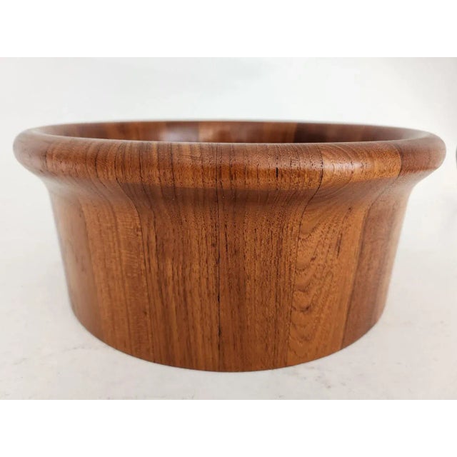 1960s Teak Wood Bowl With Curled Rim, Designed by Ernest Sohn | Chairish