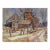 Early 20th Century Farm in Winter Watercolor Painting For Sale