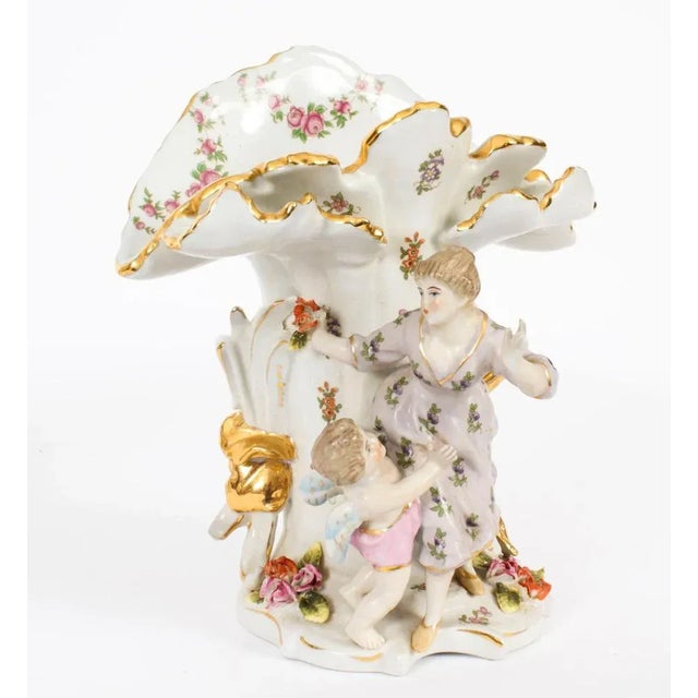 Vintage 20th Century Delightful Dresden Porcelain Spill Vases, 1980s, Set of 2 For Sale - Image 10 of 18