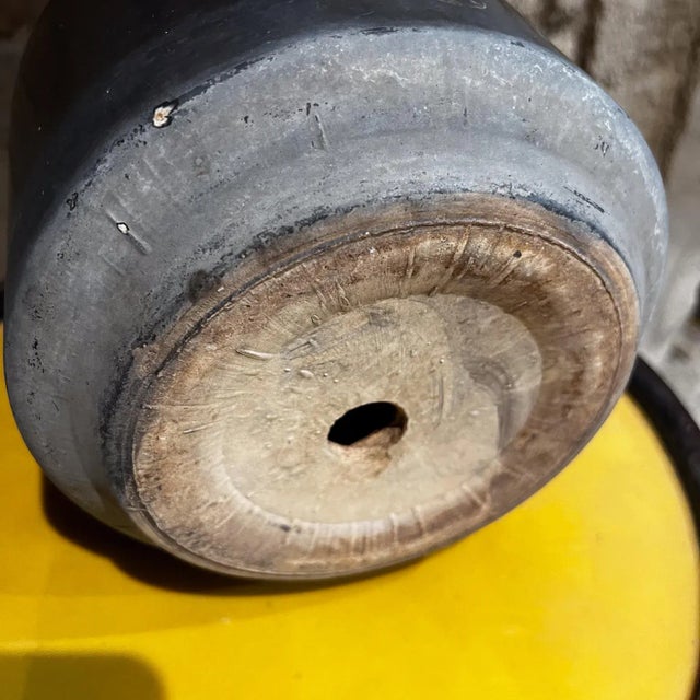 1960s Black Ceramic Planter Gainey Architectural Modern Pottery Calif For Sale - Image 9 of 10