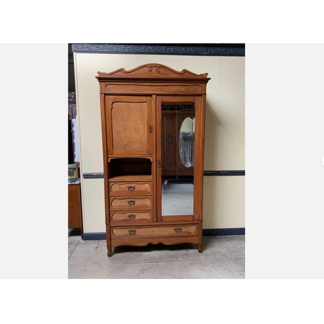 Antique Art Nouveau Linen Cupboard, 1910 For Sale - Image 9 of 9