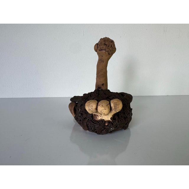Ceramic Vintage Todd Warner Style Whimsical Art Pottery Ostrich Sculpture For Sale - Image 7 of 10