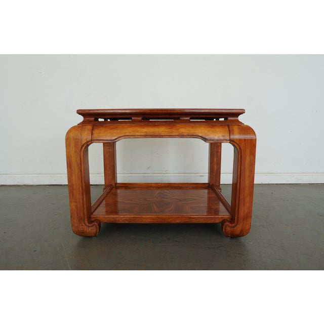 Chinoiserie Vintage Century Furniture Burlwood End Table For Sale - Image 3 of 15