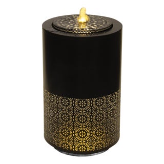 Illuminated Cut-Out Metal Round Fountain 21.5"H For Sale