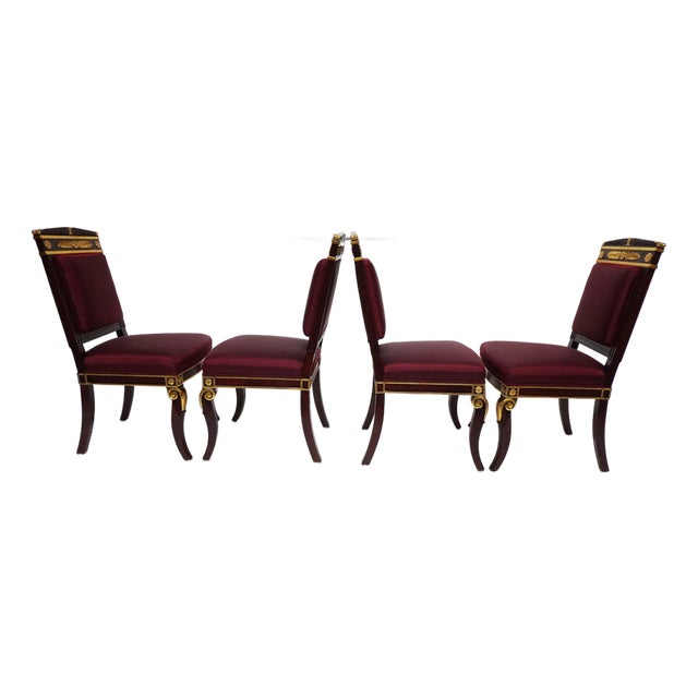 Set of Four Mid 20th Century Empire Style Chairs by William Switzer For Sale