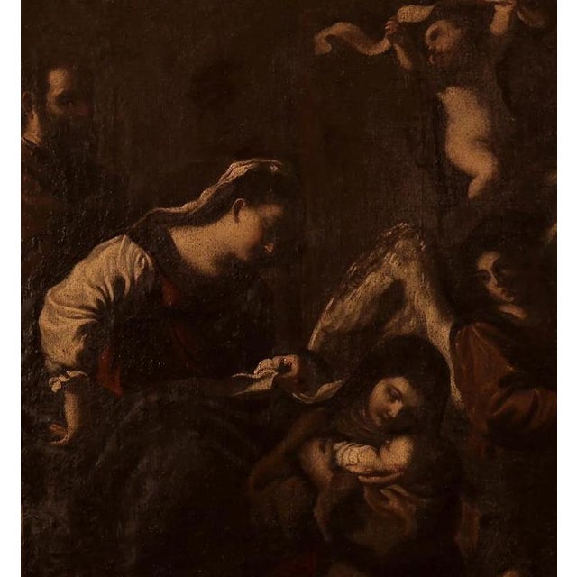 Baroque Italian School, The Vision of Saint Clare, 17th Century, Oil on Canvas For Sale - Image 3 of 6