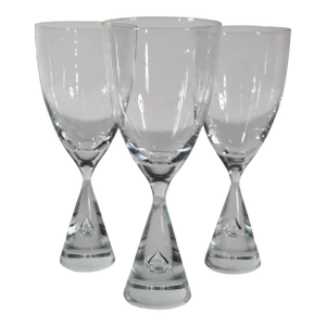 Three Mid Century Danish Modern Holmegaard Princess Water Goblets