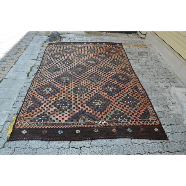 1960s Anatolian Handknotted Vintage Tribal Kilim For Sale - Image 11 of 11