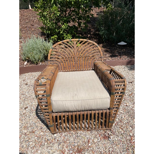 Bamboo and Rattan sofa and chairs set. 2 chairs and 1 sofa. Chair Dimensions: 32 inches wide, 38 inches deep, 33 inches...