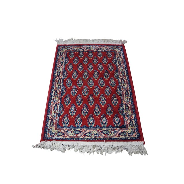 Traditional Vintage Belgium 100% Virgin Wool Oriental Paisley Rug Runner Carpet Mat 34" For Sale - Image 3 of 10