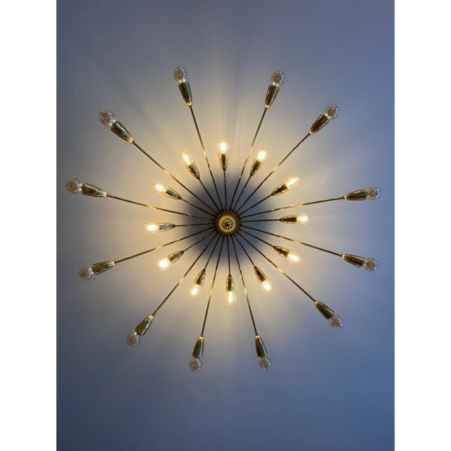 A chandelier *very large sputnik chandelier / ceiling lamp *circular 1950 *two rings each with 12 bulbs *24 e-27 sockets...