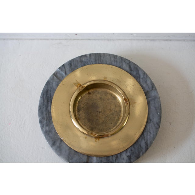 Mid-Century Modern 1970s Brass and Marble Ashtray, Catchall For Sale - Image 3 of 7