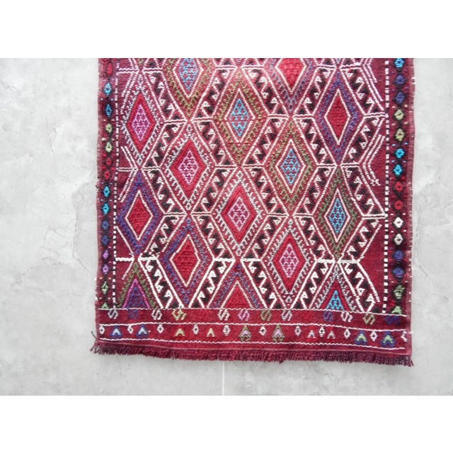 Vintage Geometrical Turkish Cicim Kilim Rug 1′10″ × 2′9″ For Sale In Philadelphia - Image 6 of 8