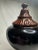 Vintage Neoclassical Crackle Glazed Ceramic Lidded Urn, Large, Brown and Black For Sale - Image 12 of 12