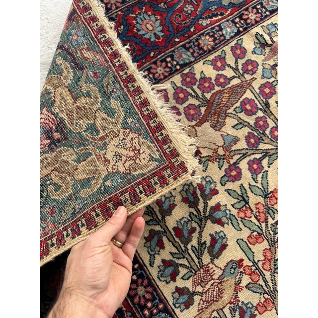 Antique "Paradise Scene" Tabriz, Nature and Art Collide Rug 4.7 x 6.4 For Sale - Image 9 of 10