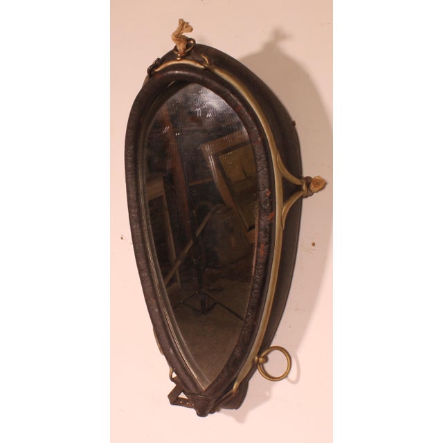 Mirror in Leather Horse Harness, 1890s For Sale - Image 4 of 10