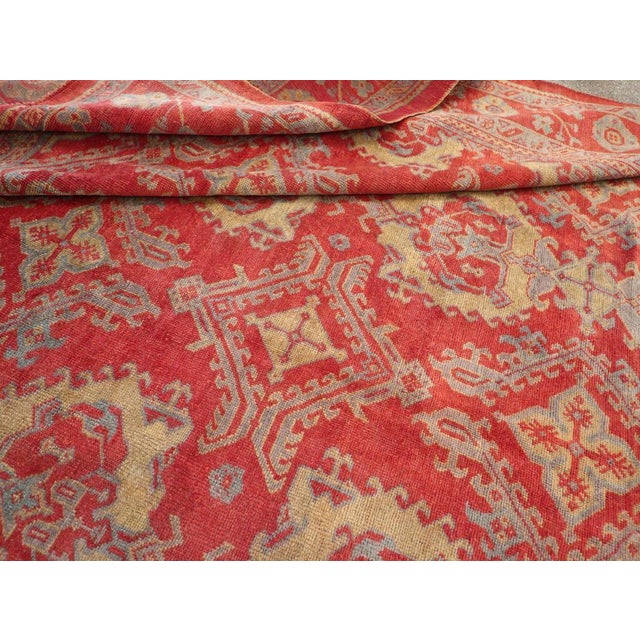 Red Galerie Shabab Collection Early 20th Century Turkish Oushak Room Size Carpet For Sale - Image 8 of 8