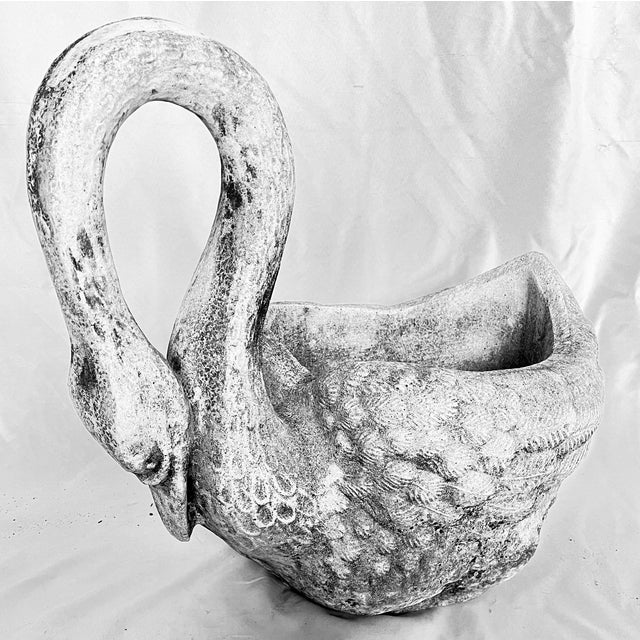 Early 1900s Antique French Concrete Swan Planter For Sale - Image 9 of 17