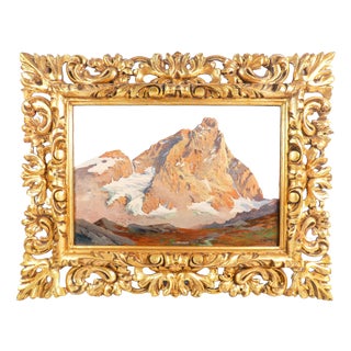 Leonardo Roda, Il Cervino, 1911, Oil on Panel, Framed For Sale