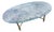 Vintage Ethan Allen Oval Brass Glass Coffee Table For Sale