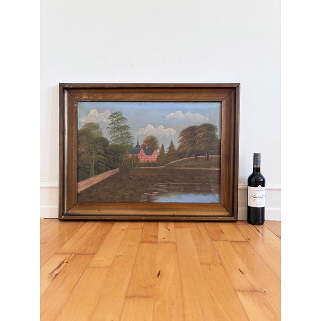 Vintage Original Landscape Oil Painting, Signed Countryside Art, C. 1930 For Sale - Image 12 of 14