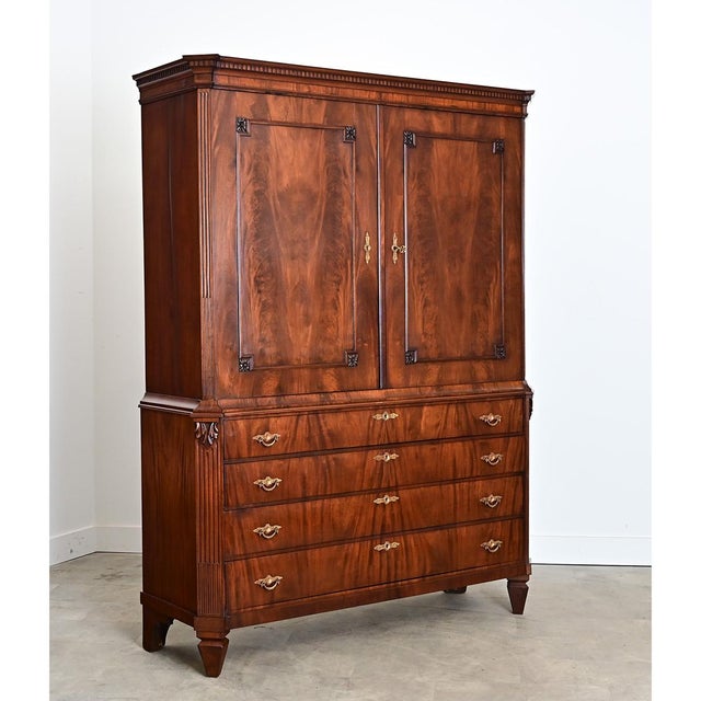 French 18th Century Dutch Louis XVI Style Mahogany Cabinet For Sale - Image 3 of 12
