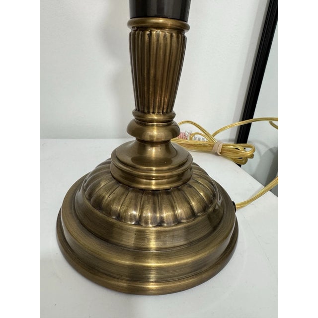 1970s Bill Blass Studio Heavy Brass Table Lamp | Signed Hollywood Regency For Sale - Image 18 of 18