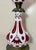 19th Century Antique 1800's Cut to Clear Cranberry Glass Stourbridge Bronze Oil Table Lamp For Sale - Image 5 of 14