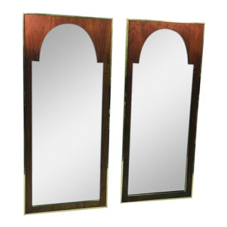 Modern Mirrors With Brass Interior Design - a Pair For Sale