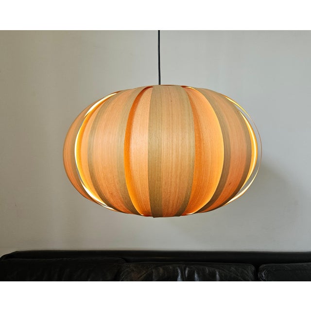 Large Mid-Century Veneer Pendant, Denmark, 1960s For Sale - Image 9 of 14