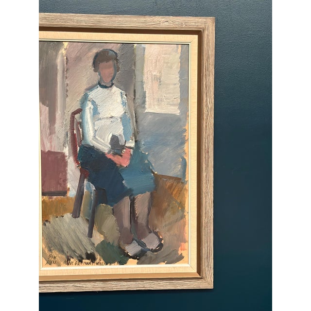 Gösta Stawåsen, Seated Woman, 1950s, Oil on Canvas, Framed For Sale - Image 11 of 15