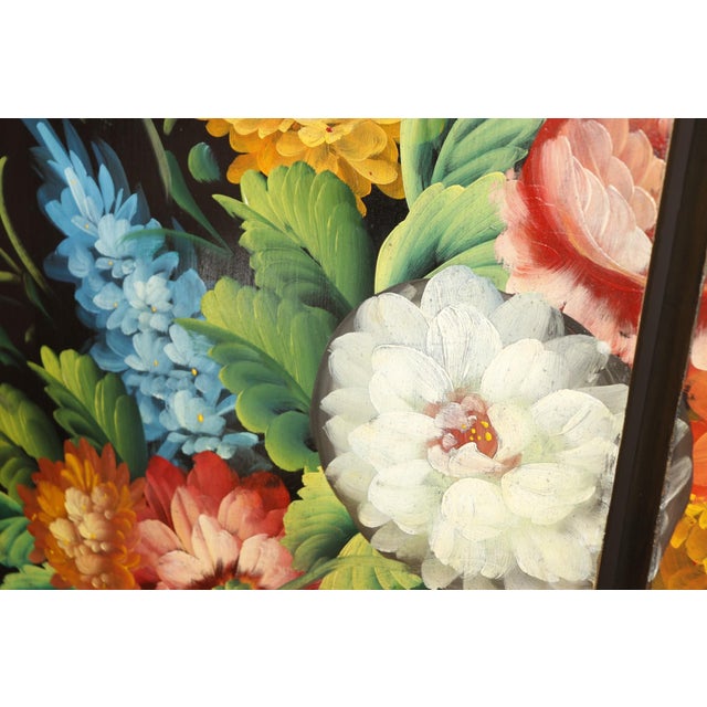 Black Italian Renaissance Style Hand Painted Screen For Sale - Image 8 of 13