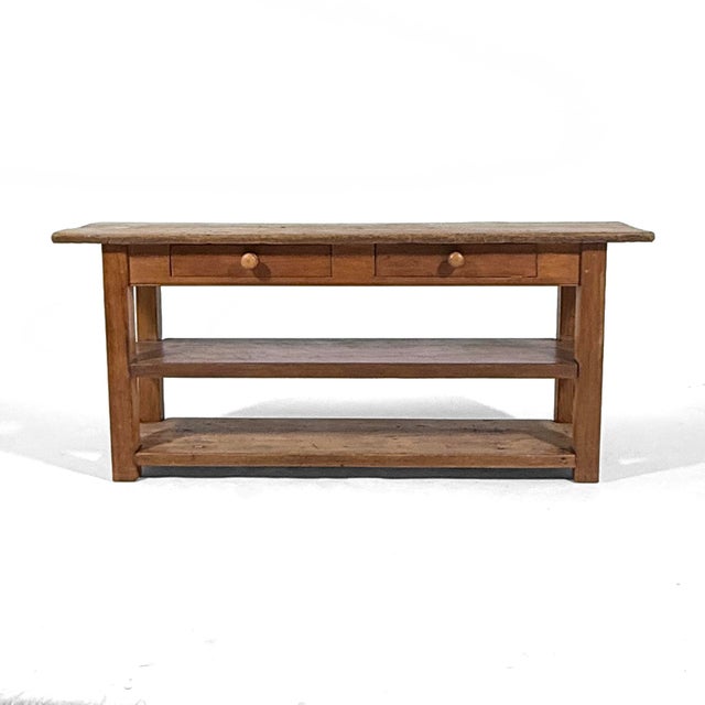 Wood Antique French Pine Draper Farm Table For Sale - Image 7 of 15