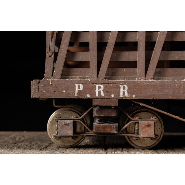 Antique Handmade Pennsylvania Railroad Stock Car Model For Sale - Image 12 of 13