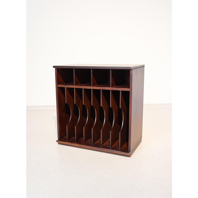 Small Wooden Vinyl Shelf, in Restored conditions. Designed 1970 to 1979