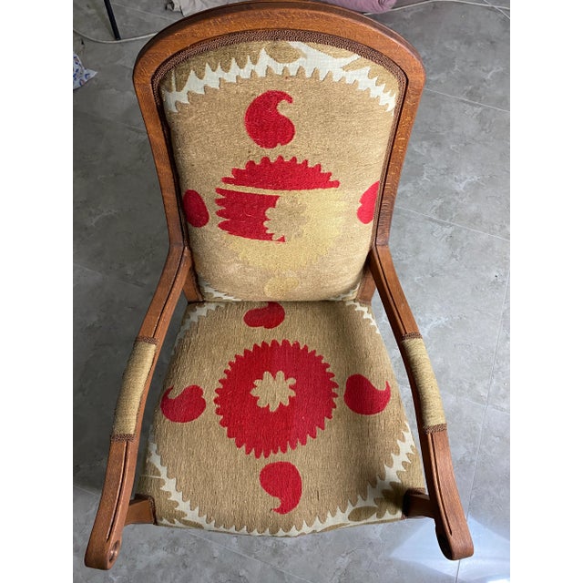 Boho Chic Suzani Embroidered Bergere Chair For Sale - Image 12 of 12