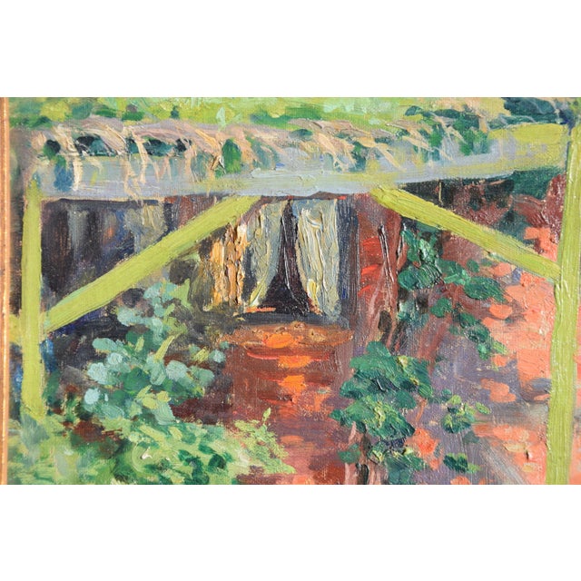 Molly Cramer, Farm with Chickens, Oil on Canvas, Framed For Sale - Image 7 of 9