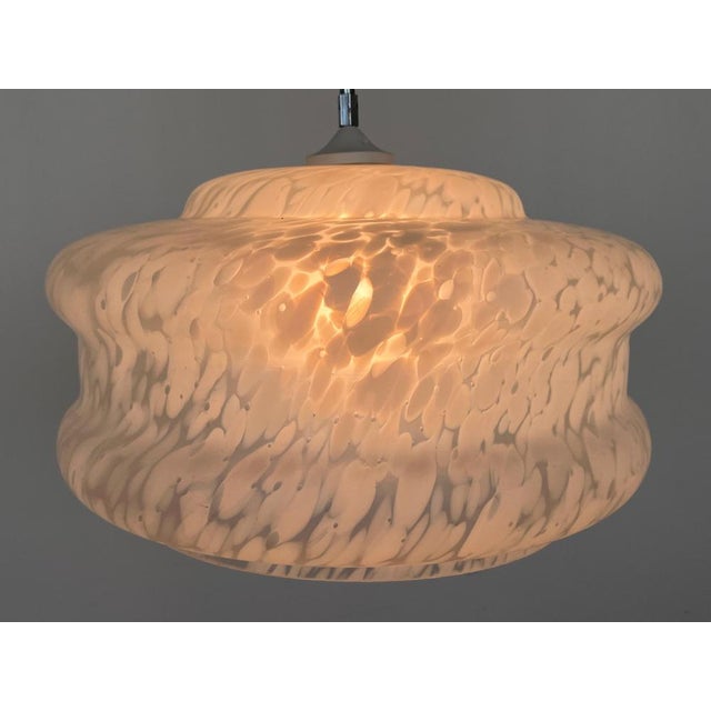 White Art Glass Pendant by Karel Volf, Former Czechoslovakia, 1970s For Sale - Image 4 of 8