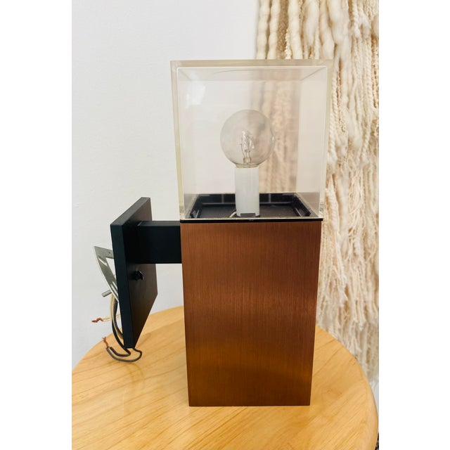 1970s Lightolier Cubic Sconce Dual Lights in Plexiglass and Brushed Copper – a Pair For Sale - Image 5 of 12