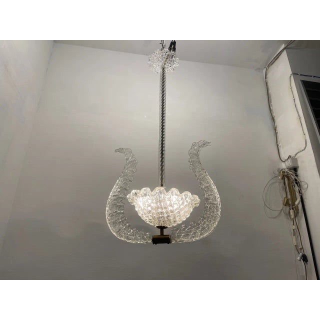 Murano Glass Pendant Light by Ercole Barovier, 1940s For Sale - Image 8 of 13
