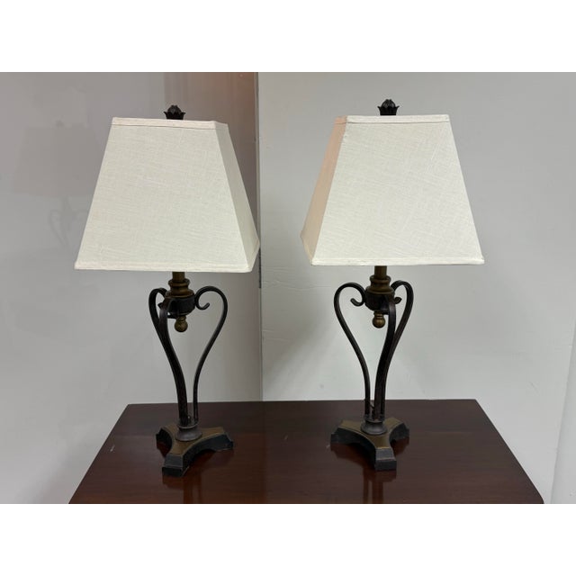 French Country French Country Vintage Table Lamps, Pair For Sale - Image 3 of 12