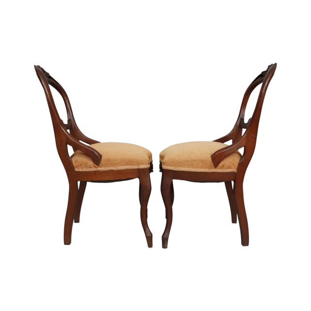 Victorian Balloon Back Chairs, a Pair For Sale - Image 3 of 9