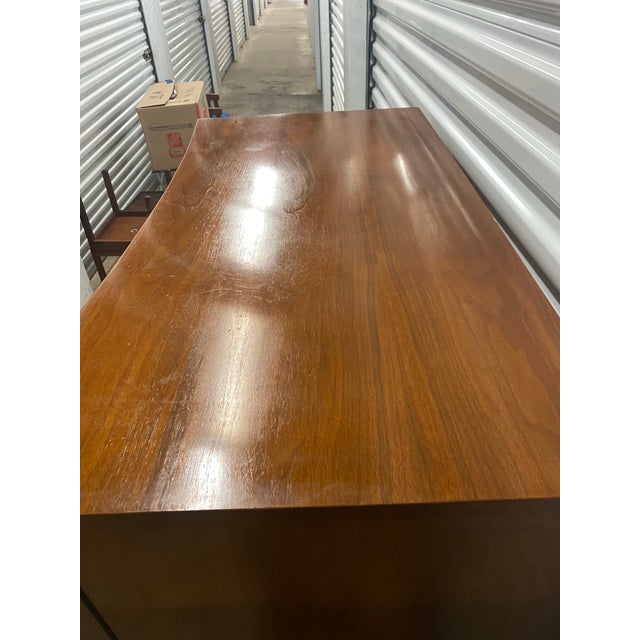 Chestnut 60s Mid-Century Modern Walnut Curved Highboy Dresser by Young Manufacturing . For Sale - Image 8 of 12