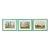 Late 20th Century Vintage Watercolors of Homes Among Trees in New Modern Green Glazed Frames - Set of 3 For Sale