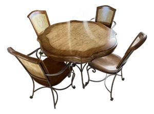 Vintage Extendable Dining Table W/4 Chairs Solid Wood, by Artistica