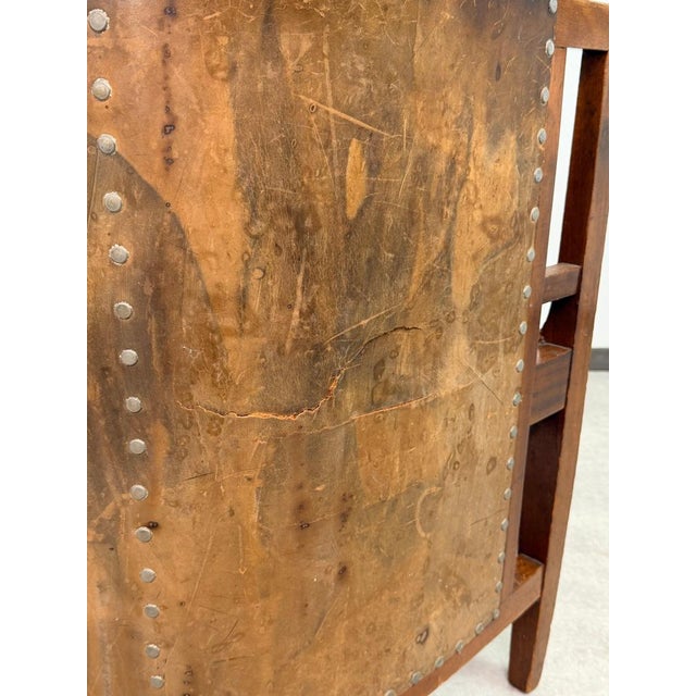 Viennese Secession Geometric Leather Tub Armchairs from Josef Hoffmann, 1905, Set of 2 For Sale - Image 14 of 15