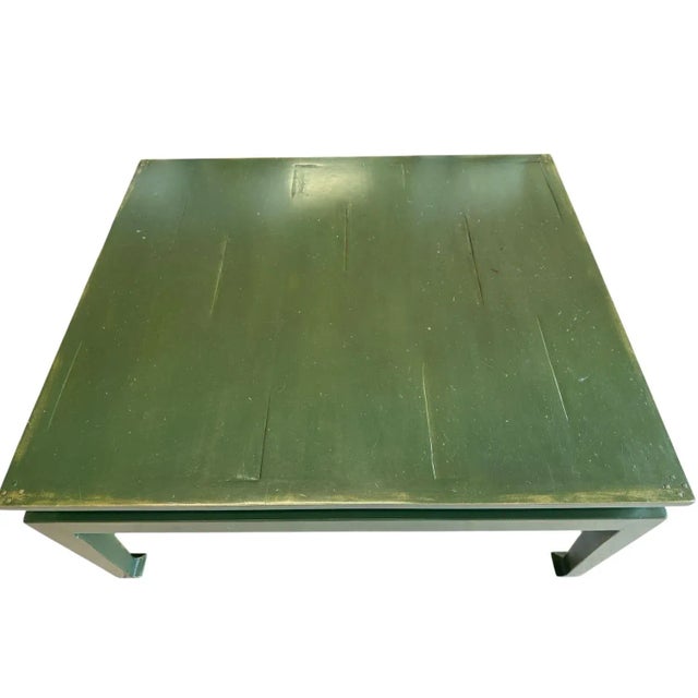 2020s Bausman Company Green Coffee Table Bench Made For Sale - Image 5 of 14