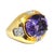 Vintage 18k Gold Large Amethyst & Diamond Ring, Size 6.5 For Sale - Image 4 of 10